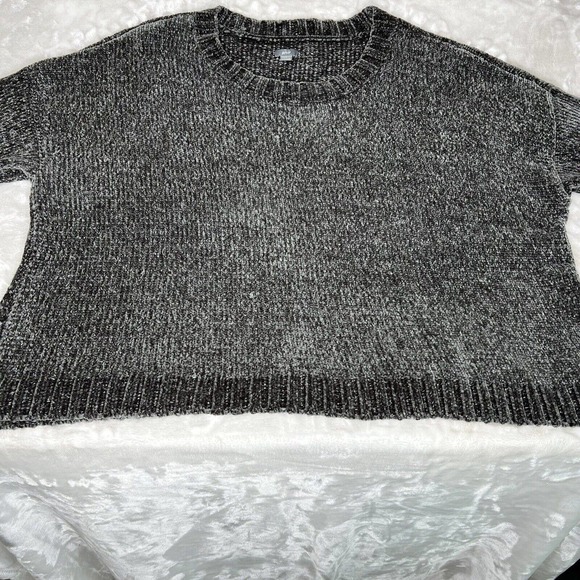 Aerie Women's Gray Chenille Long Sleeve Chunky Knit Pullover Sweater Sz XL - Picture 2 of 9